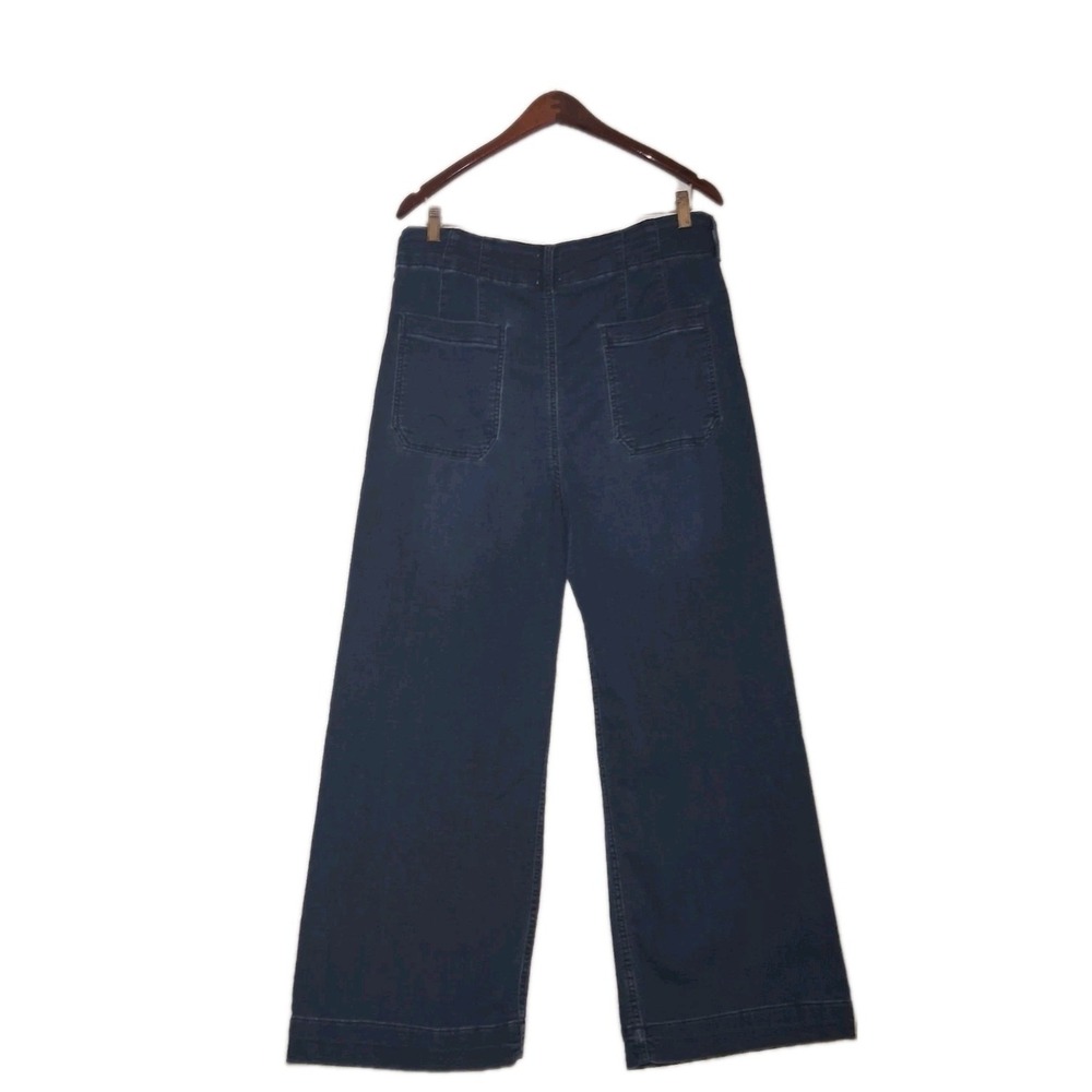 Anthropologie Maeve The Colette Pants Women's 31 Navy Wide Leg High Rise - Picture 4 of 10